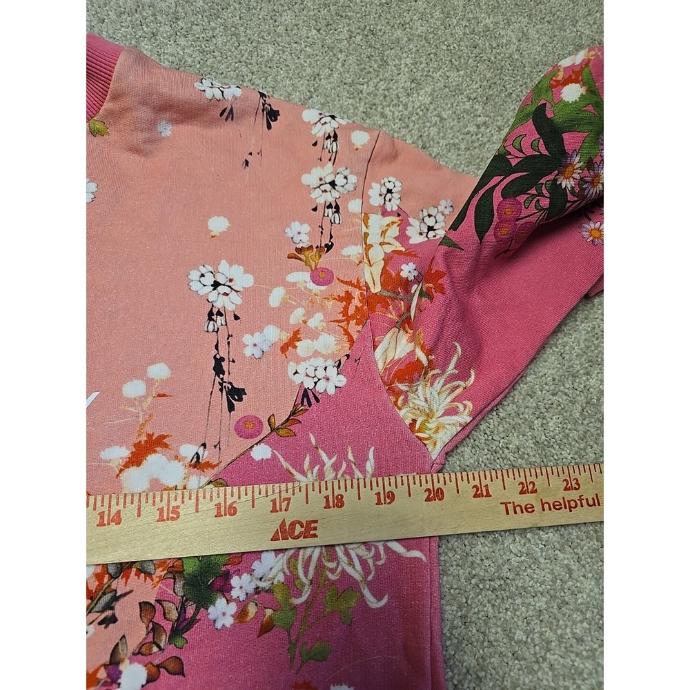 GIVENCHY Flower Printed Cotton‎ Jersey Sweatshirt In Pink Sz S Luxury Designer - Picture 9 of 10